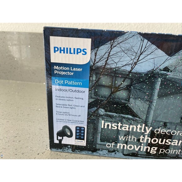 PHILIPS Motion Laser Projector Dot Pattern Red & Green Christmas Lights w/Remote - Picture 2 of 10